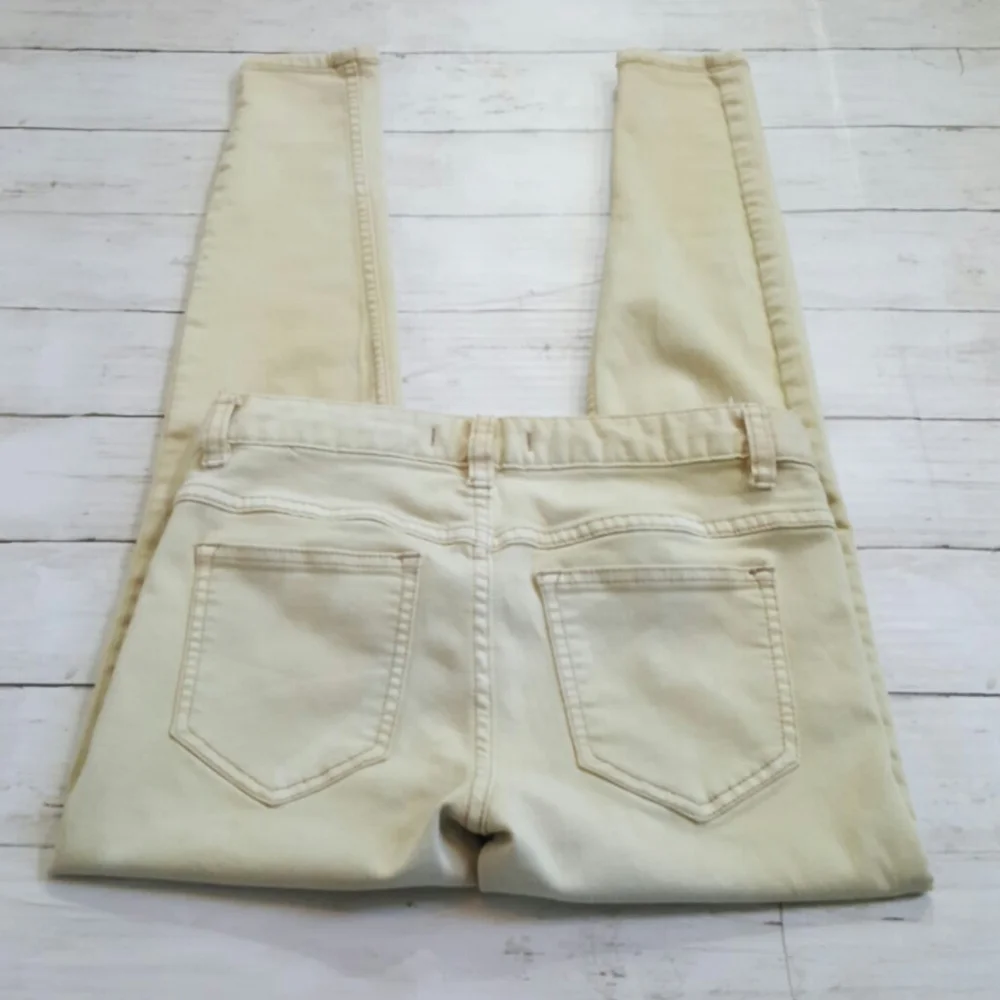 Free‎ people yellow wash skinny jean distressed size 25